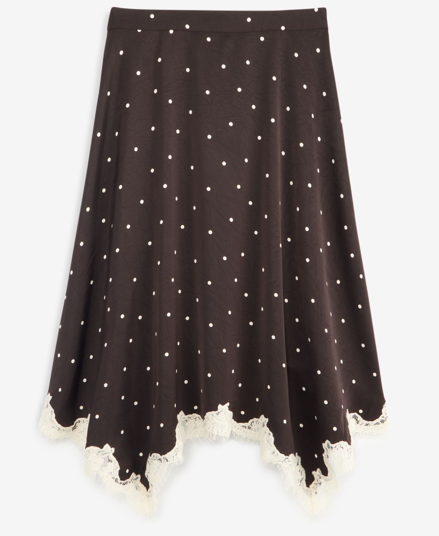 Women's Lace-Trim Handkerchief-Hem Midi Skirt