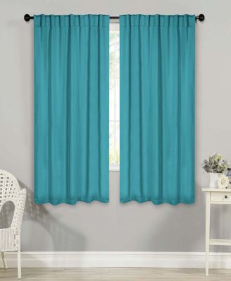 Solid Machine Washable Room Darkening Blackout Curtains with Back Tabs