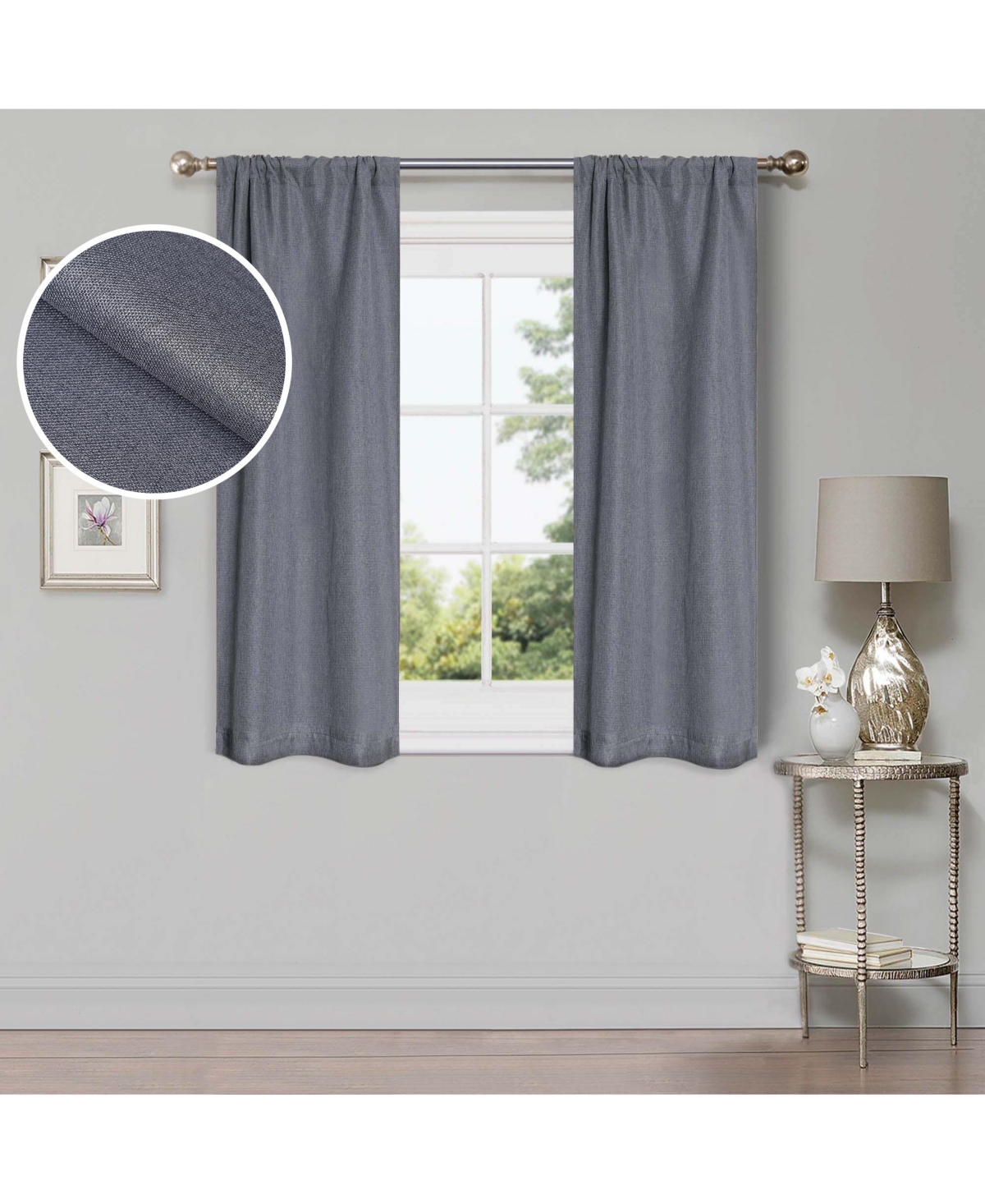 Superior Linen Semi Blackout Rod Pocket Washable Room Darkening Curtains