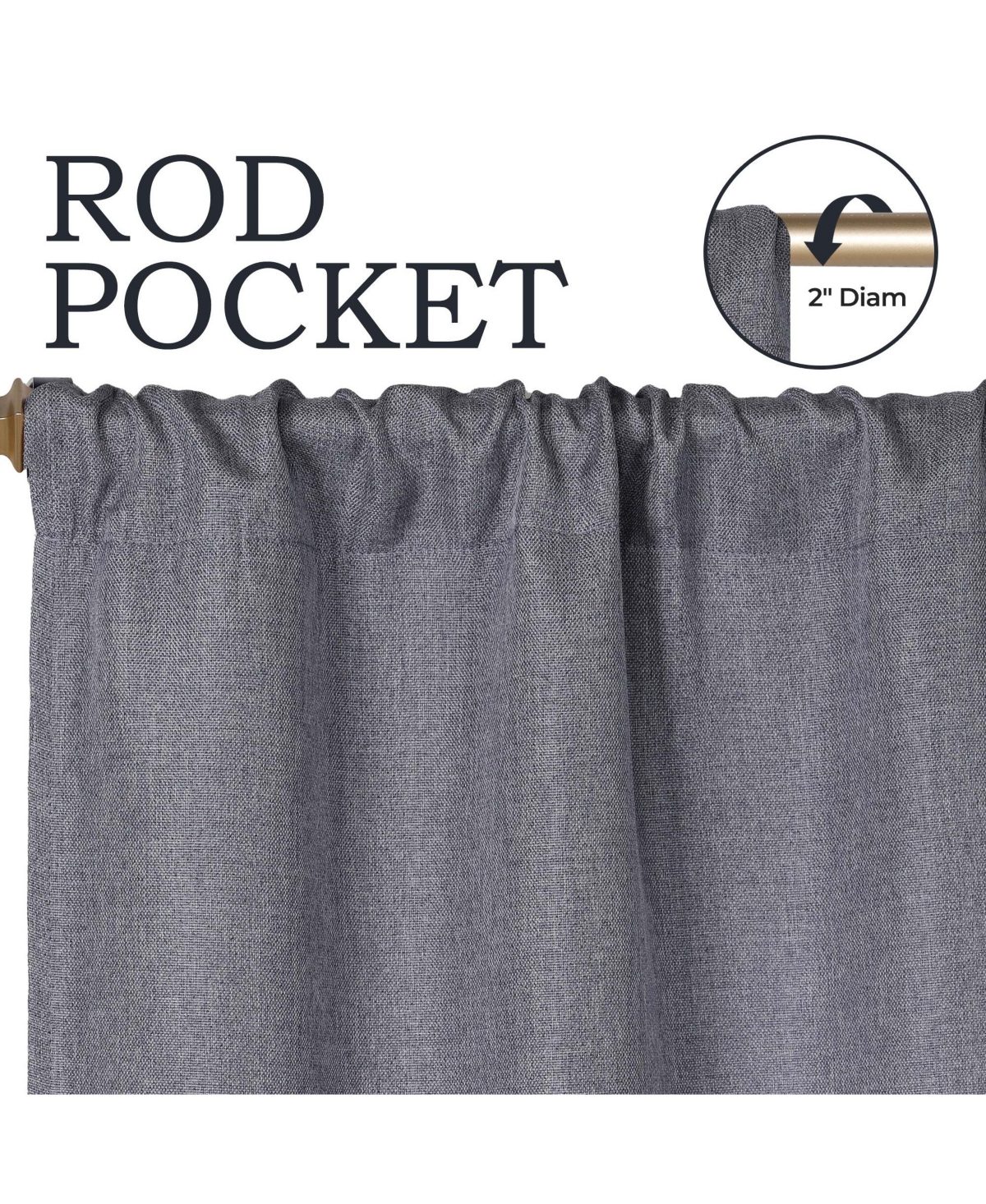 Superior Linen Semi Blackout Rod Pocket Washable Room Darkening Curtains