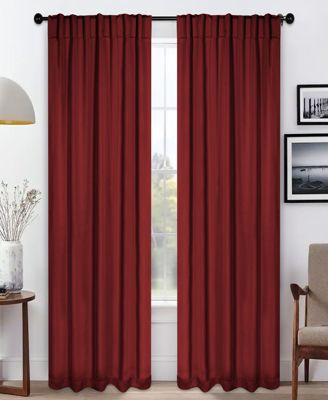 Solid Machine Washable Room Darkening Curtains with Back Tabs, Set of 2
