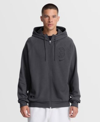 Men's Anthracite Boston Red Sox Authentic Collection Player Raglan Dri-FIT Full-Zip Hoodie