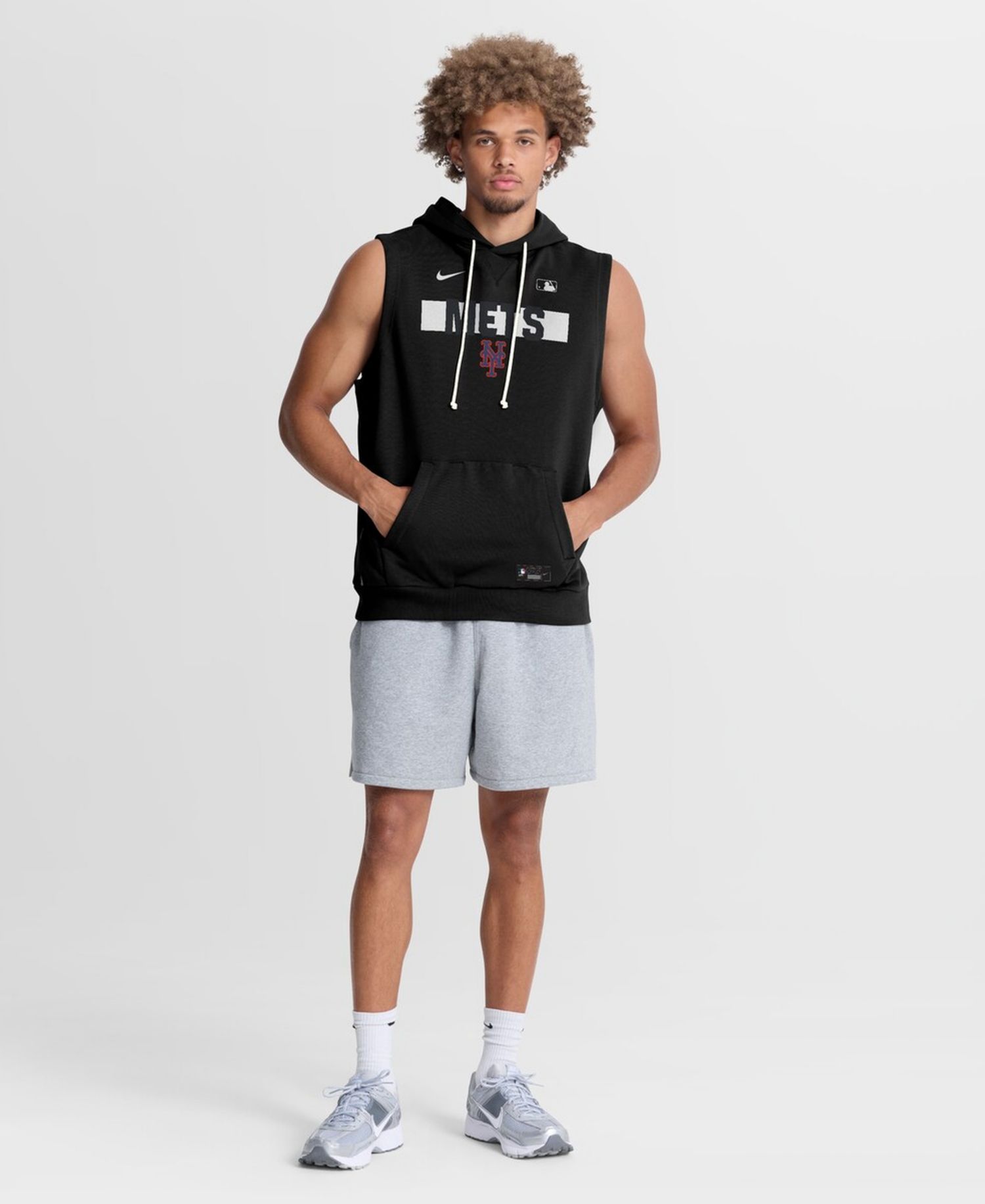 Men's Black New York Mets Authentic Collection Standard Issue Dri-FIT Sleeveless Hoodie