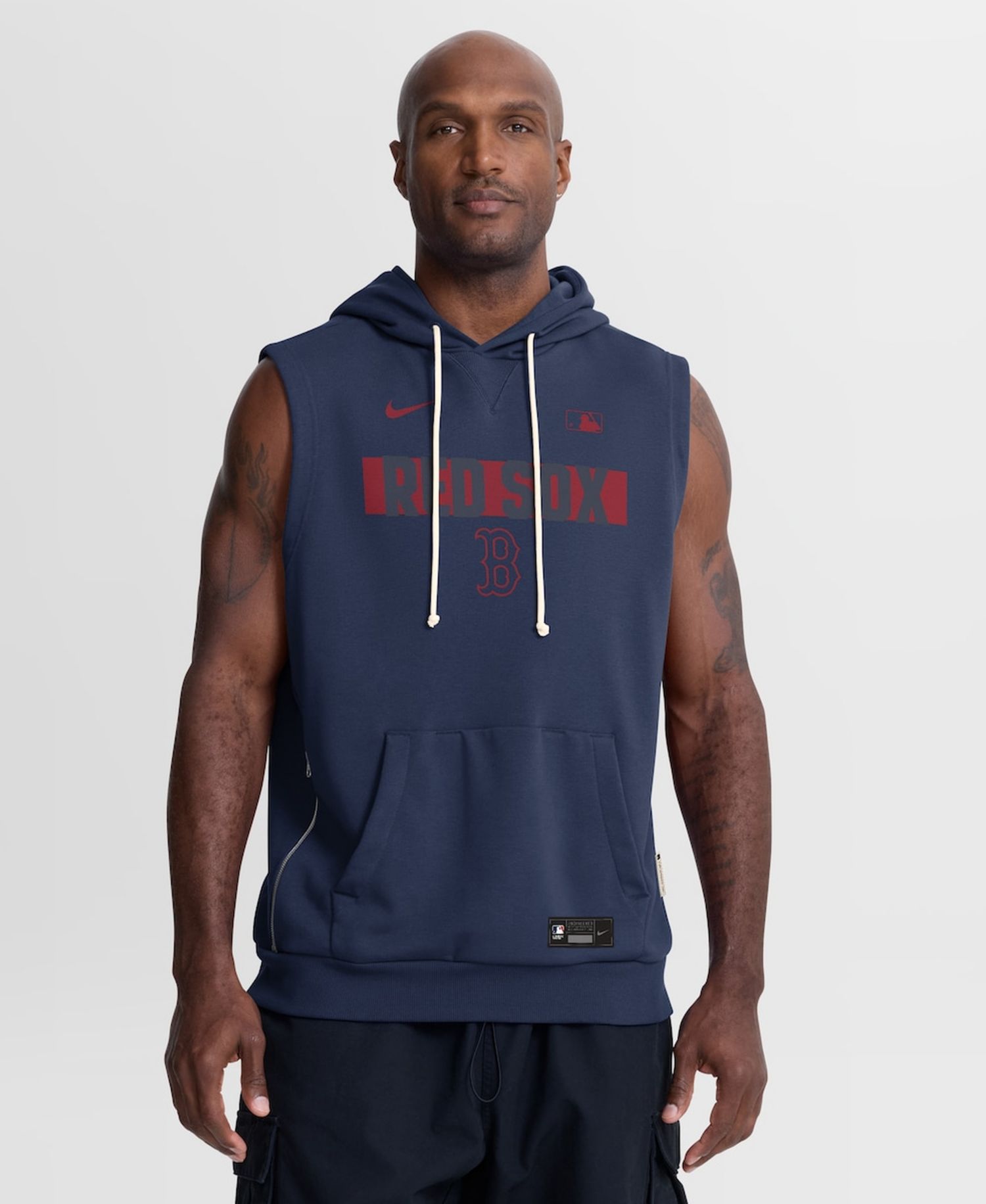 Men's Navy Boston Red Sox Authentic Collection Standard Issue Dri-FIT Sleeveless Hoodie