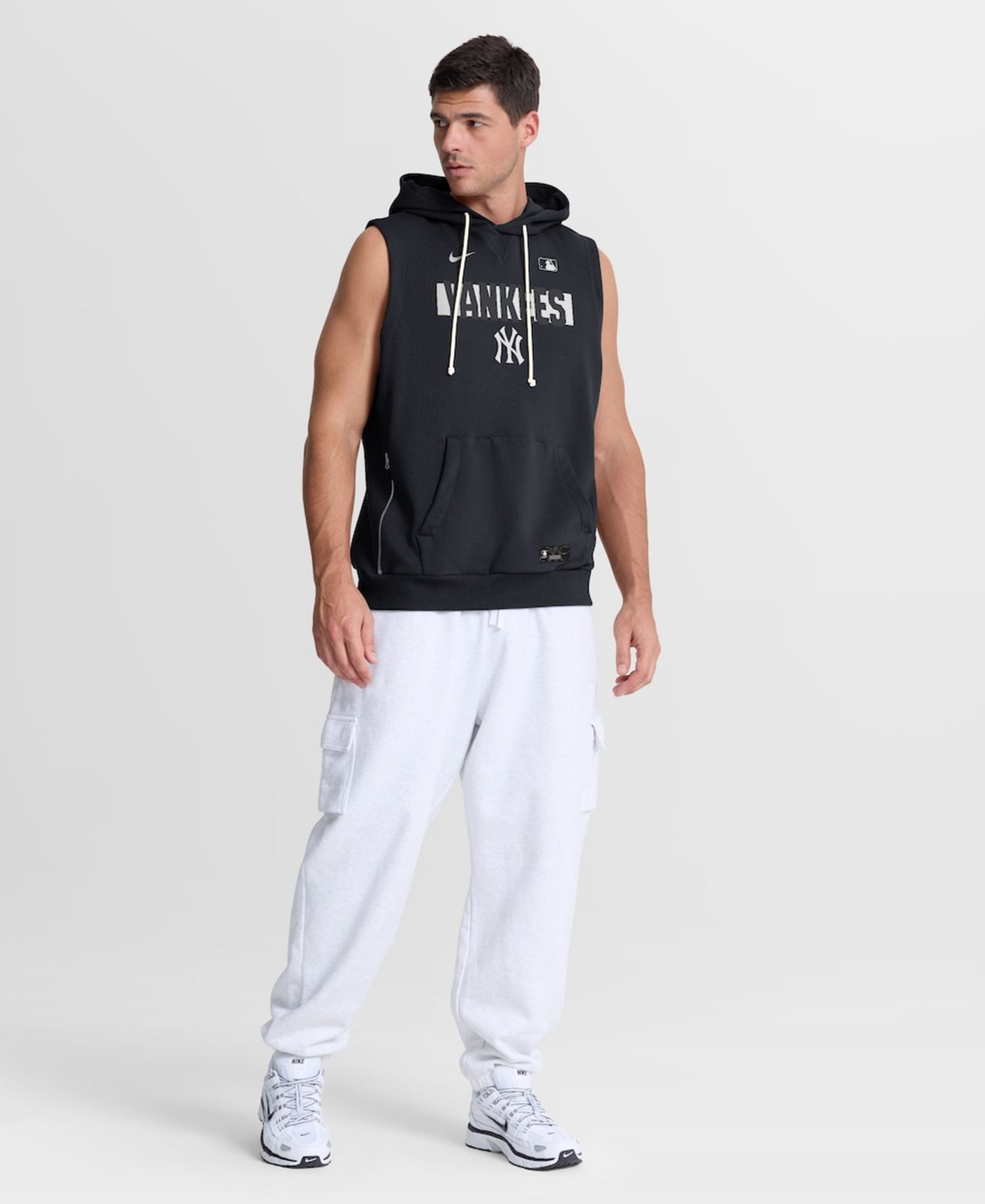 Men's Navy New York Yankees Authentic Collection Standard Issue Dri-FIT Sleeveless Hoodie