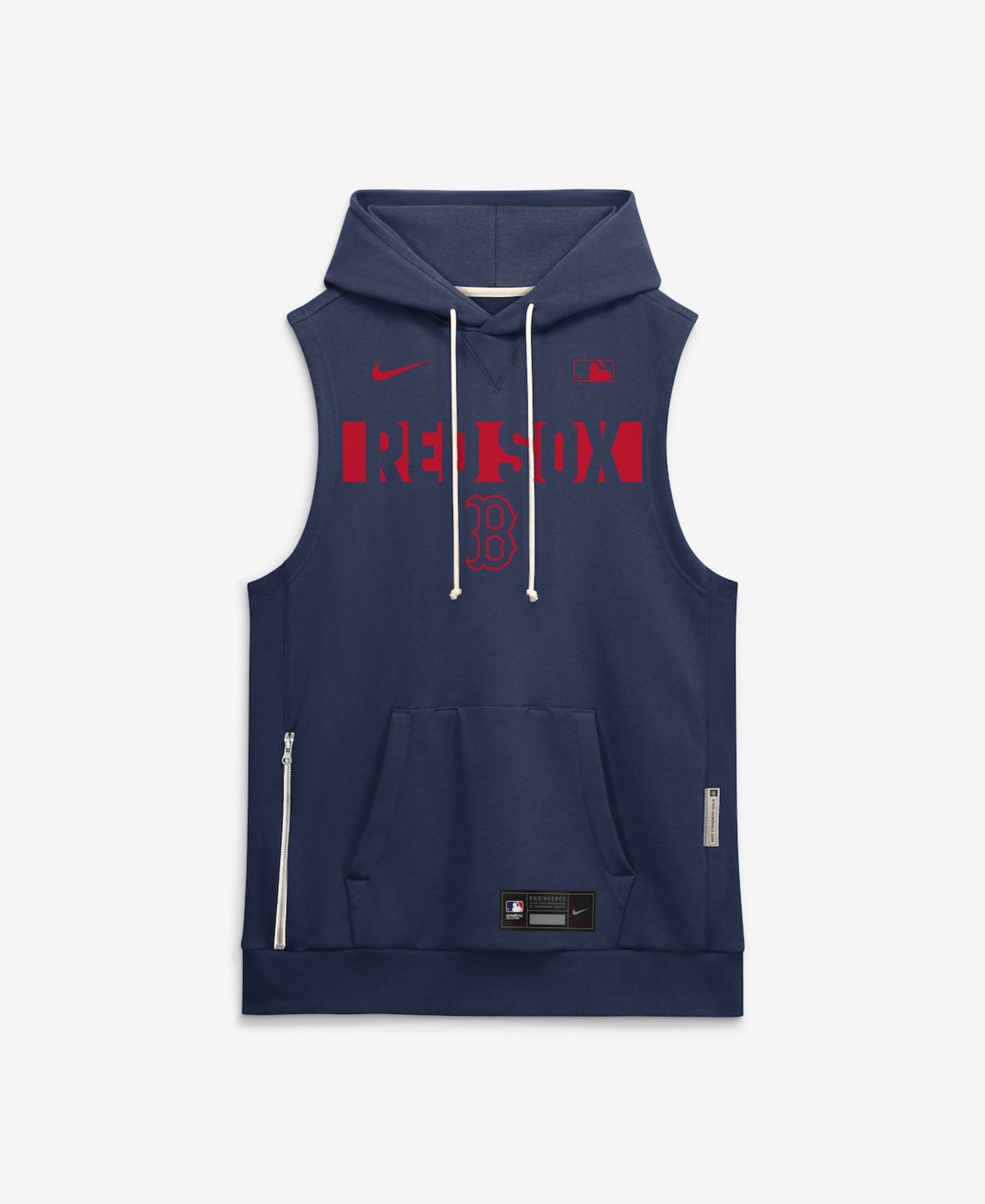 Men's Navy Boston Red Sox Authentic Collection Standard Issue Dri-FIT Sleeveless Hoodie