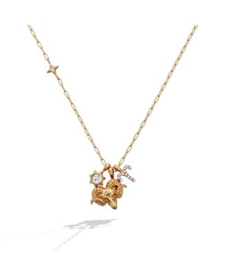 Aries Zodiac Charm Cluster Necklace