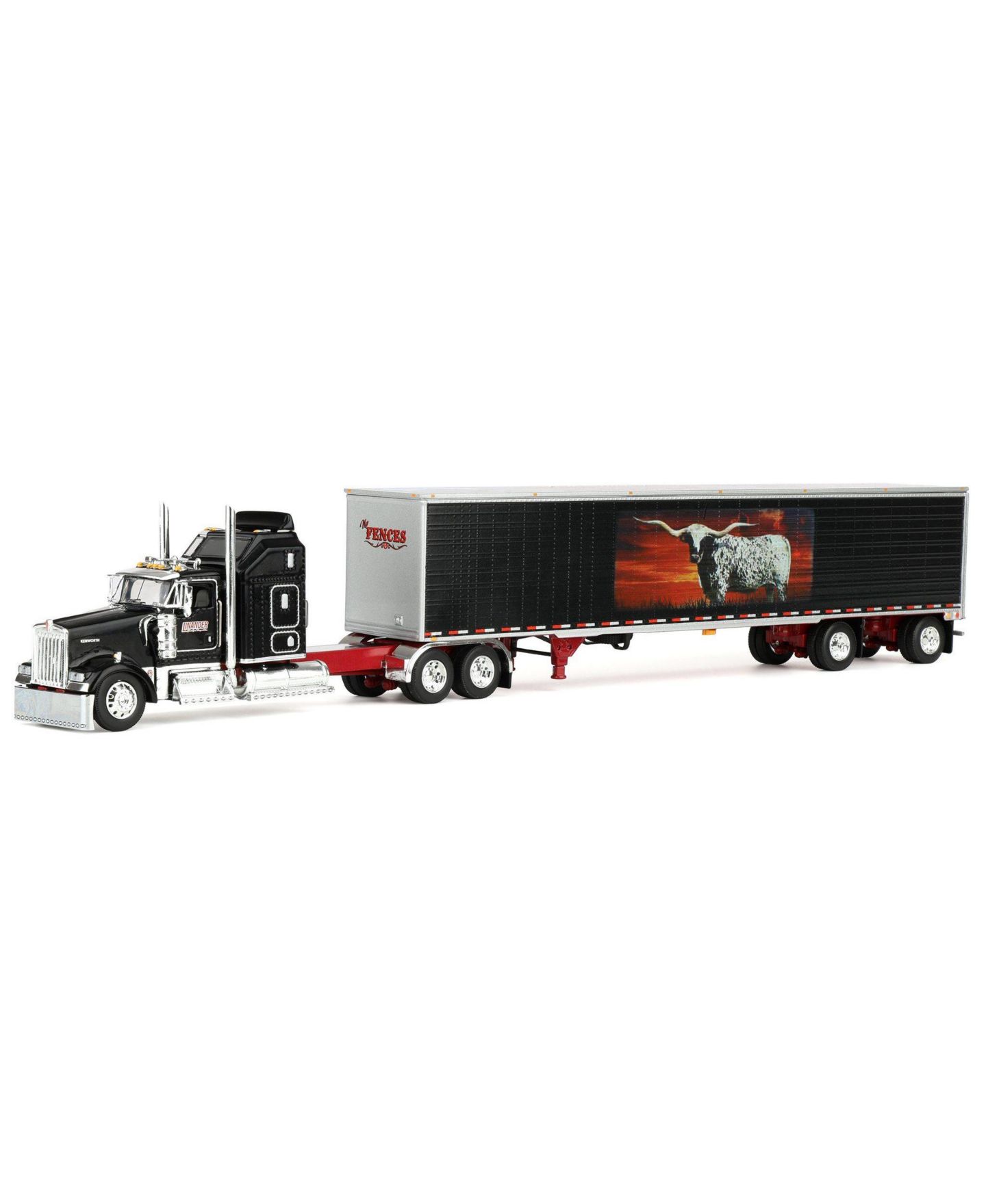 Детские игрушки First Gear Jerry Linander "No Fences" Limited Edition Diecast Semi Truck and Dry Van Trailer, 2-Piece Set — фото 3