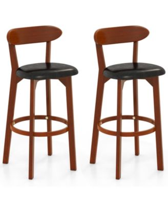 Set of 2 Modern Armless Upholstered Bar Chairs for Kitchen Island Seating