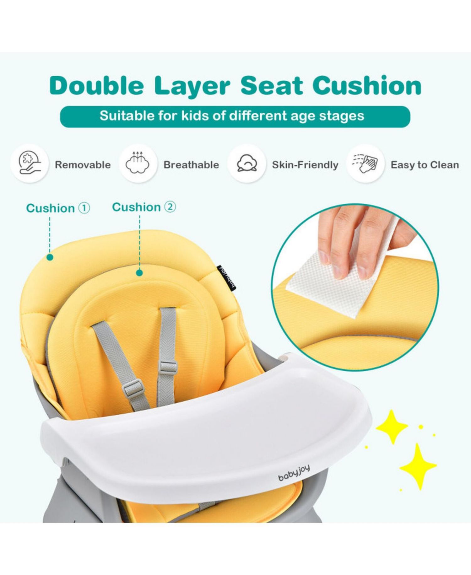 Baby 6-in-1 Convertible Baby High Chair with Adjustable Tray
