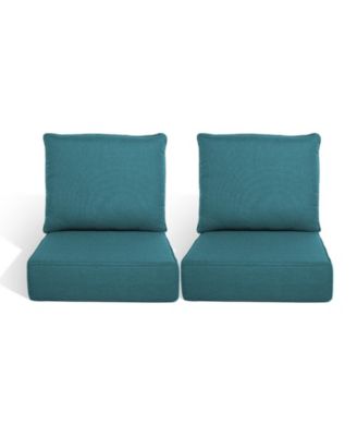 24"x 22" Outdoor Deep Seat Cushion Set, 6-inch Thicken Waterproof Patio Furniture Cushions with Removable Cover, 2 Sets