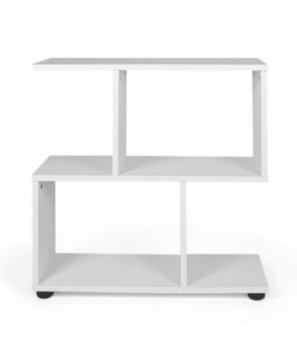 24-Inch 3-Tier Geometric Bookshelf with Open Display Cubes