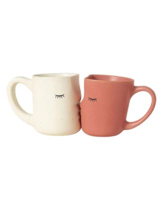 Kissing Porcelain Mugs, 2-Piece Set
