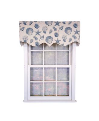  Cotton Seashells Regal With Lining Rod Pocket Window Valance
