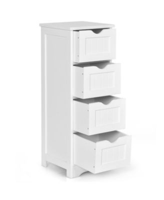 Slim 4-Drawer Free-Standing Bathroom Floor Cabinet, 32-in H