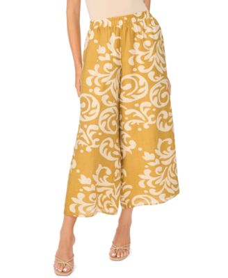 Women's Printed Wide-Leg Pull-On Pants