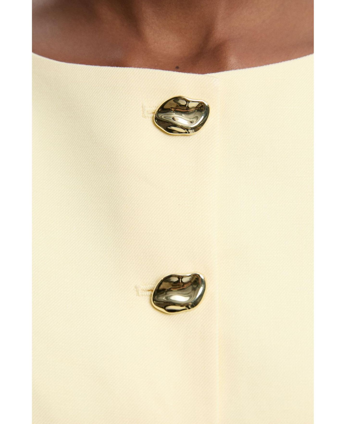 Женские куртки Karen Millen Round Neck Button Waistcoat, цвет: Лимонный — фото 4