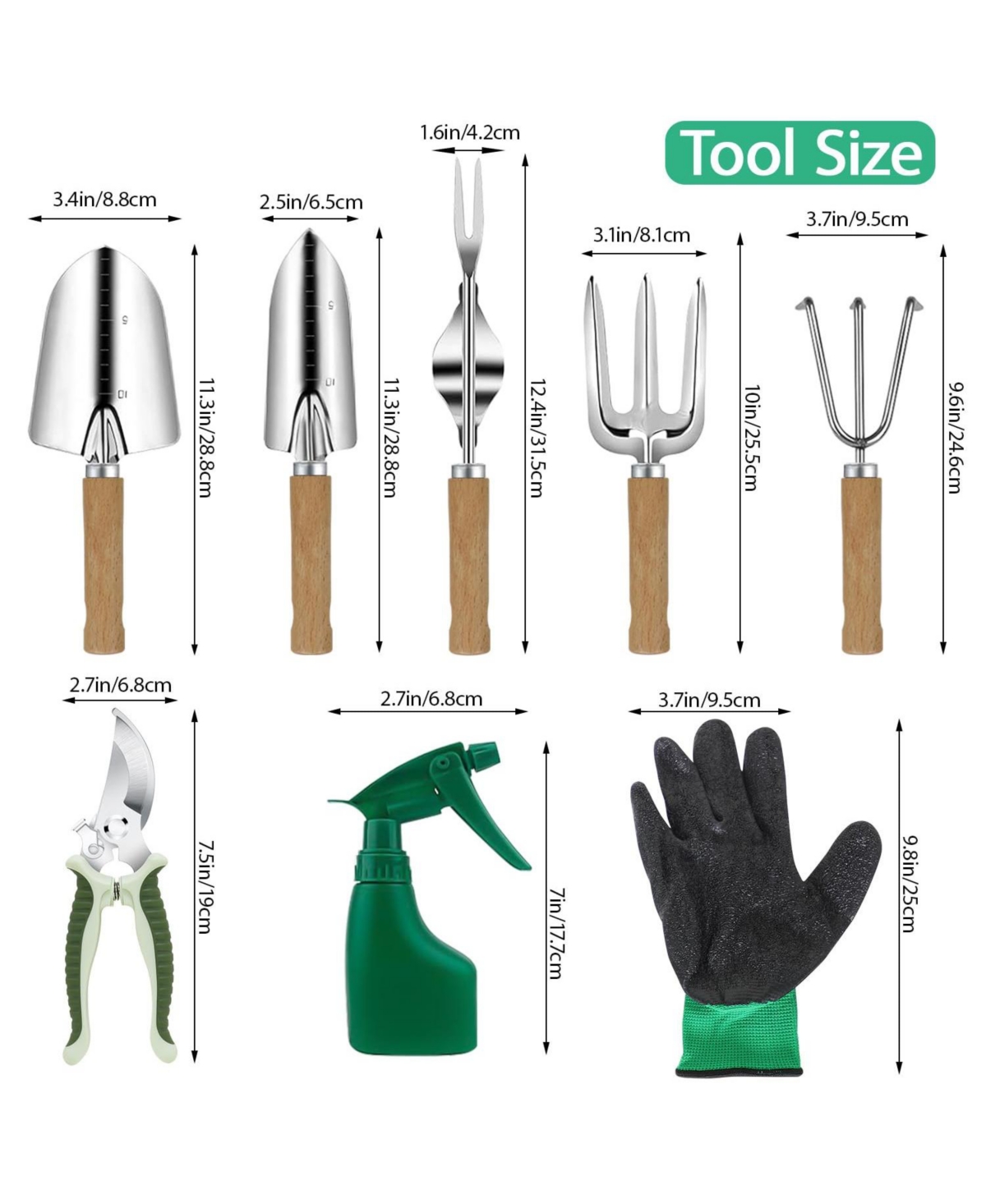 Xdovet Garden Tool Set Folding Stool Detachable Tote Bag Stainless Steel