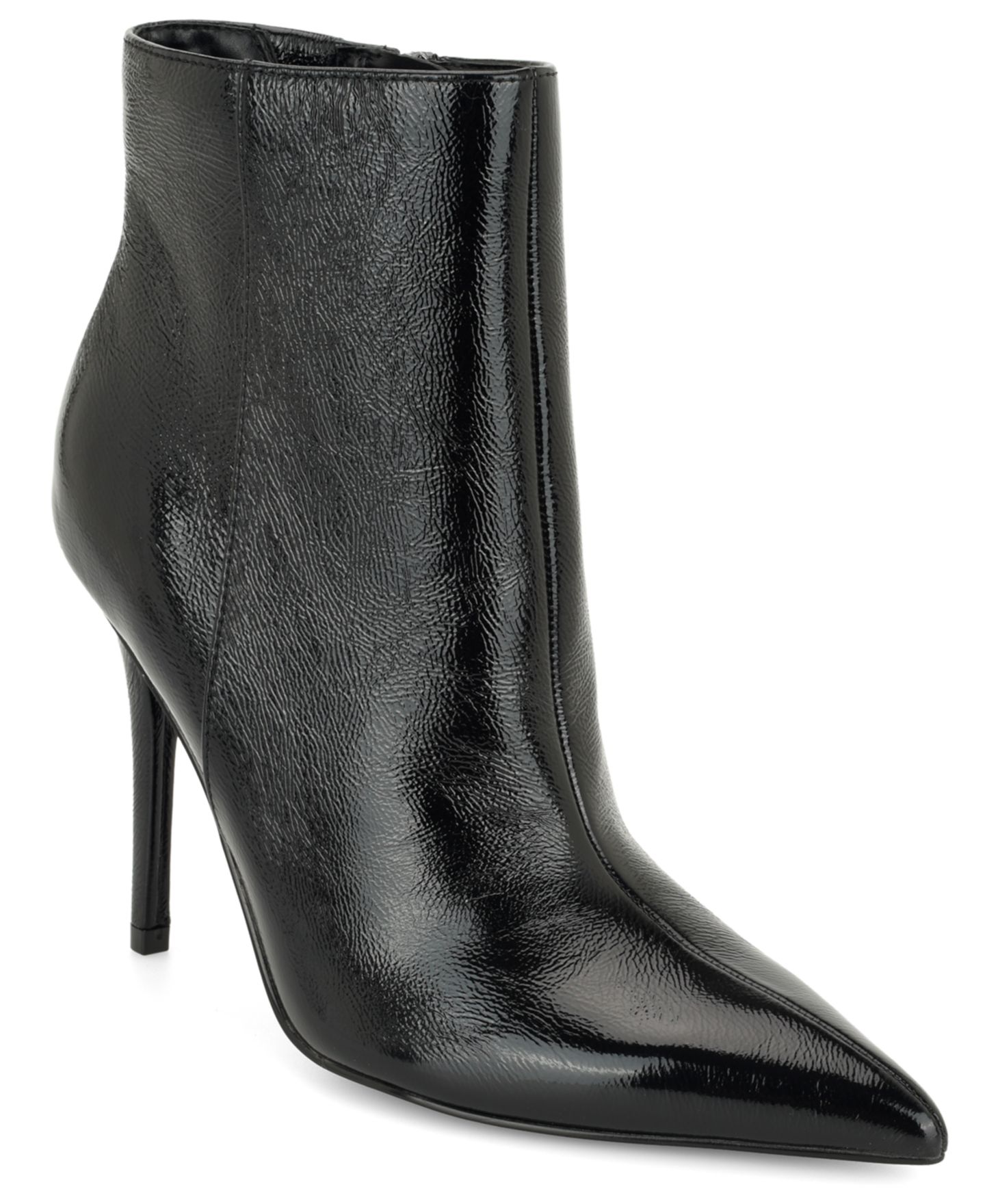 Женские ботинки Nine West Carson Ankle Stiletto Dress Booties, цвет: Чёрный кожаный — фото 1