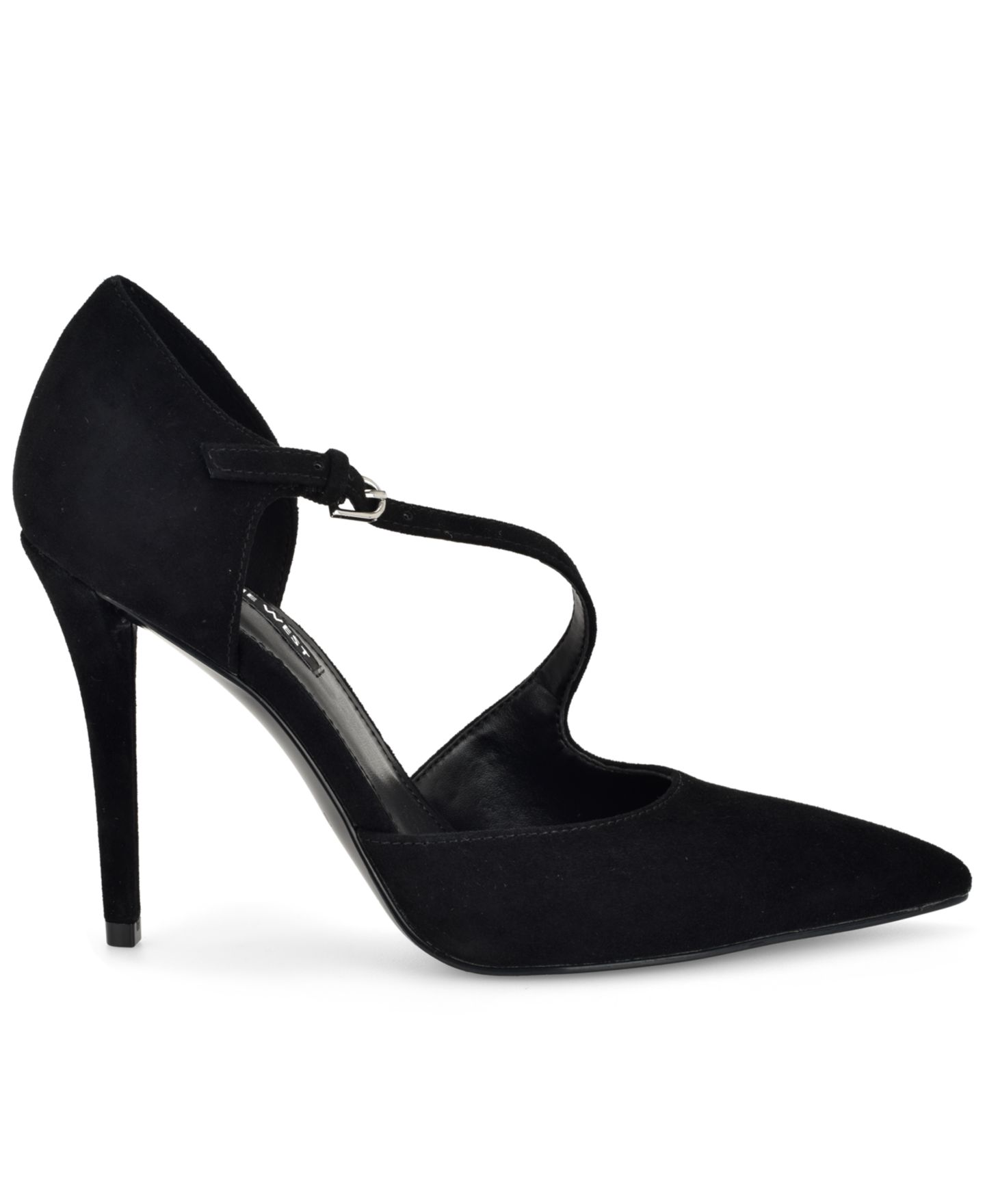 Женские туфли Nine West Candela Asymetrical Strap Dress Pumps, цвет: Чёрный замшевый — фото 2