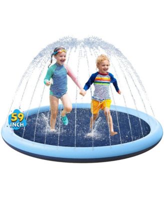 59" Non-slip Splash Pad Sprinkler Pool Outdoor Water Play Mat Pet Dog Summer Fountain Funyard