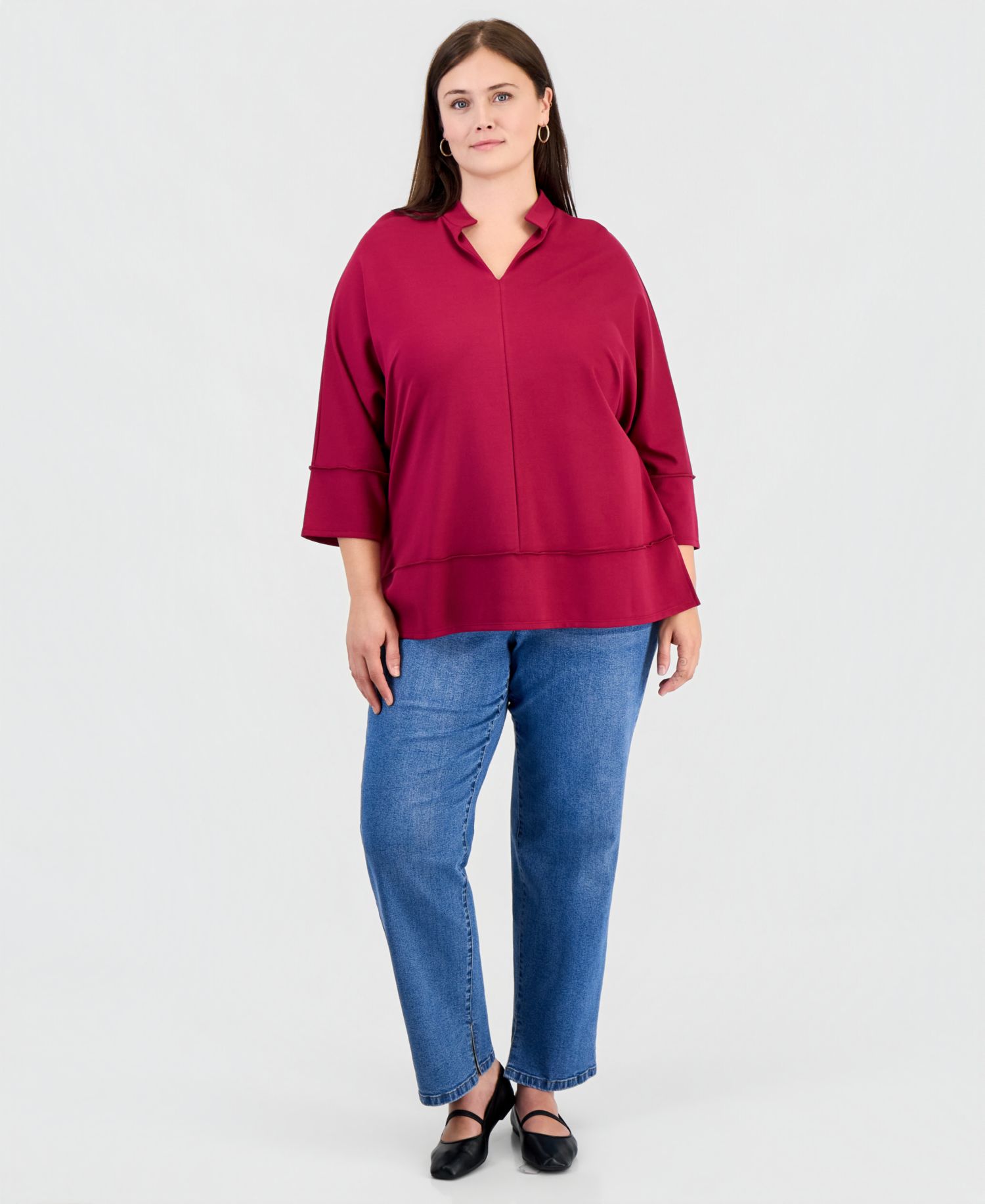 Plus Size V-Neck Top
