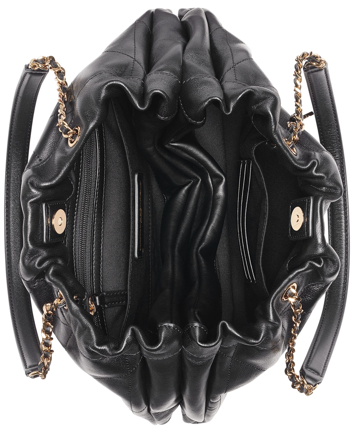 Женская сумка KARL LAGERFELD PARIS Amandine Leather Medium Shoulder Handbag, цвет: Чёрный / Золотой — фото 7