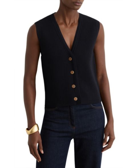 Женские куртки REISS Ria Knitted Waistcoat