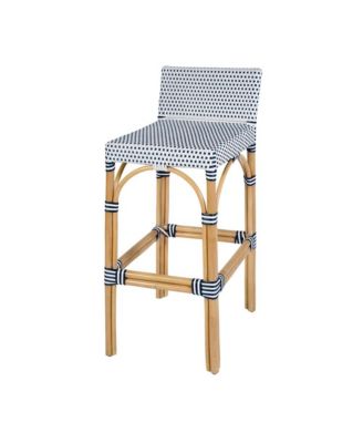 Serienna 30 Inch. Seat Height Rectangular Rattan Low Back Bar Stool