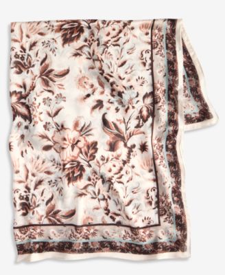 Contrast Floral Square Scarf