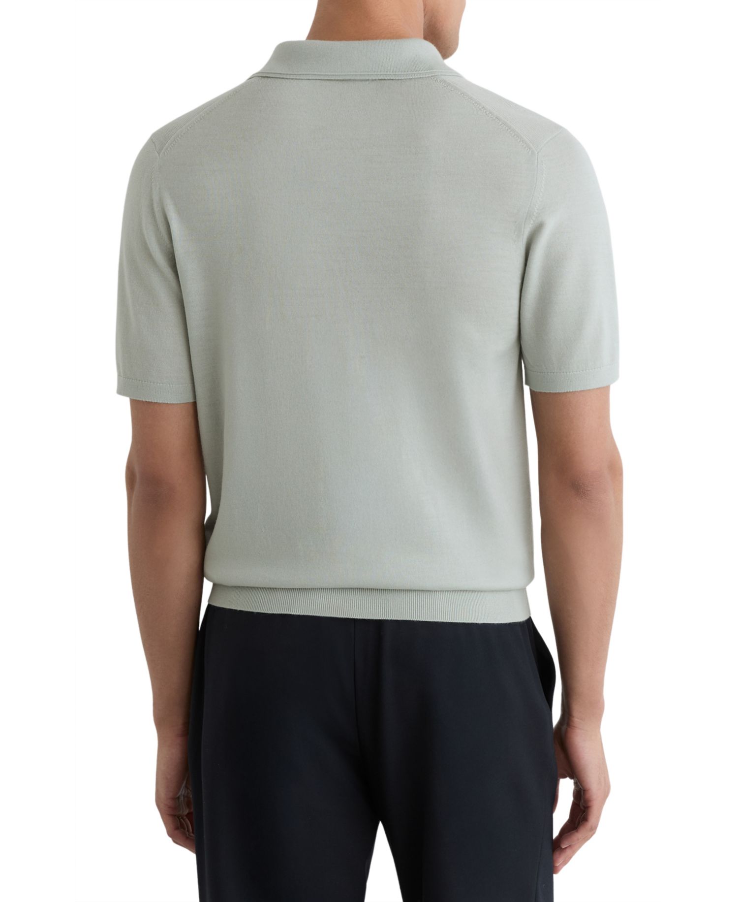 Men's Manor Half Button Merino Wool Polo Shirt