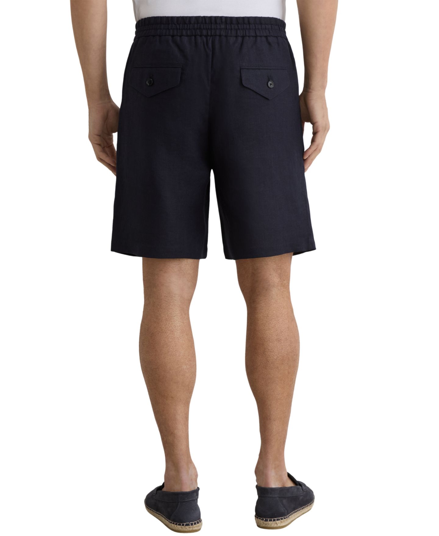 Мужские шорты REISS Barges Shorts Linen Drawstring, цвет: Тёмно-синий — фото 5