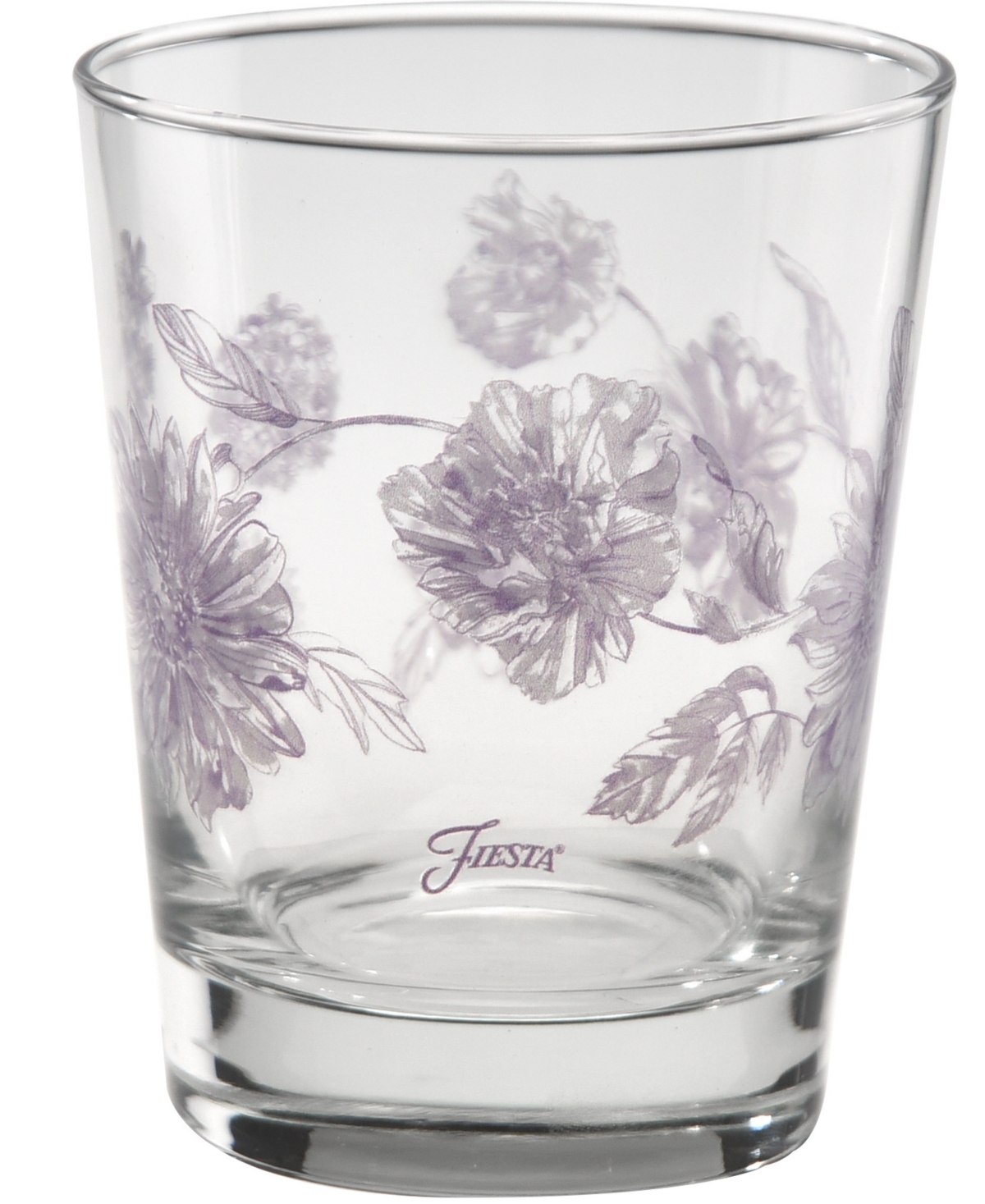 Fiesta Botanical Floral Lavender Double Old Fashioned Glasses, Set of 6