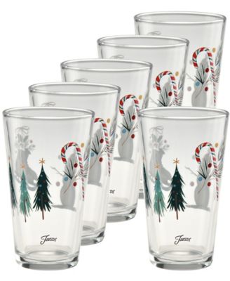 Holly Berry Jolly Christmas Tapered Cooler Glasses, Set of 6
