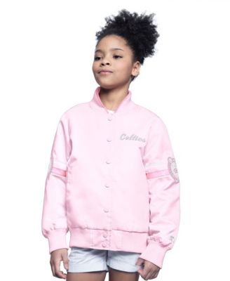 Big Boys and Girls&nbsp;Starter Light Pink Boston Celtics Arena Full-Snap Varsity Jacket