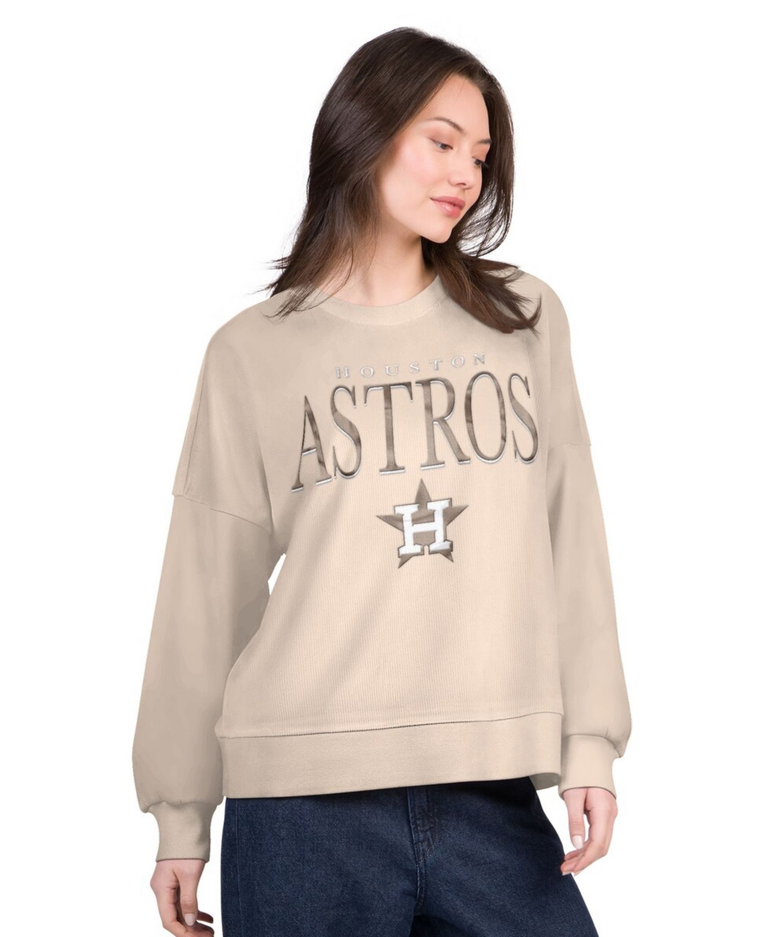 Women's Sand Houston Astros Oversized Vet II Sweatshirt