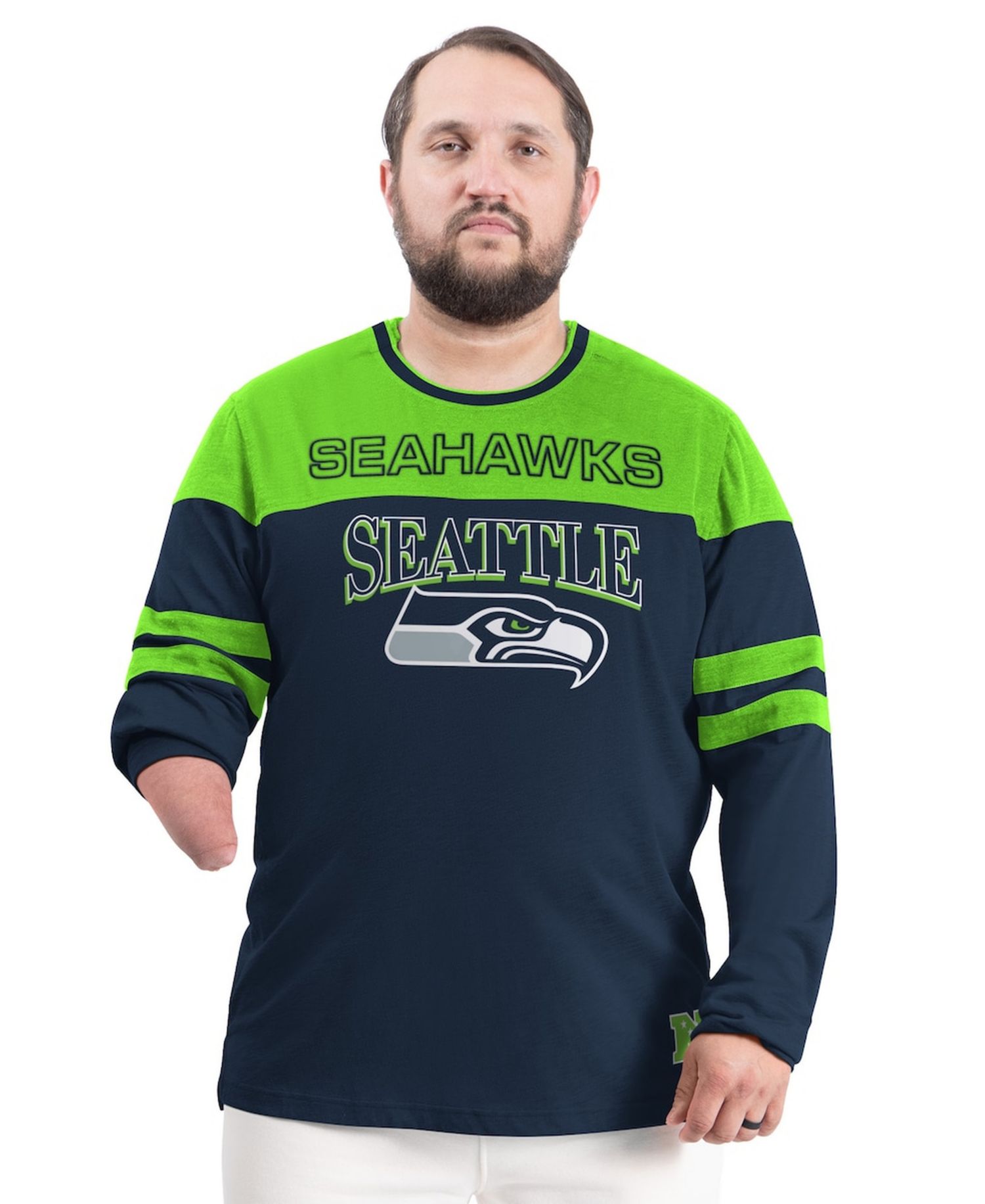 Men's College Navy/Neon Green Seattle Seahawks Adaptive Outlast Long Sleeve T-Shirt