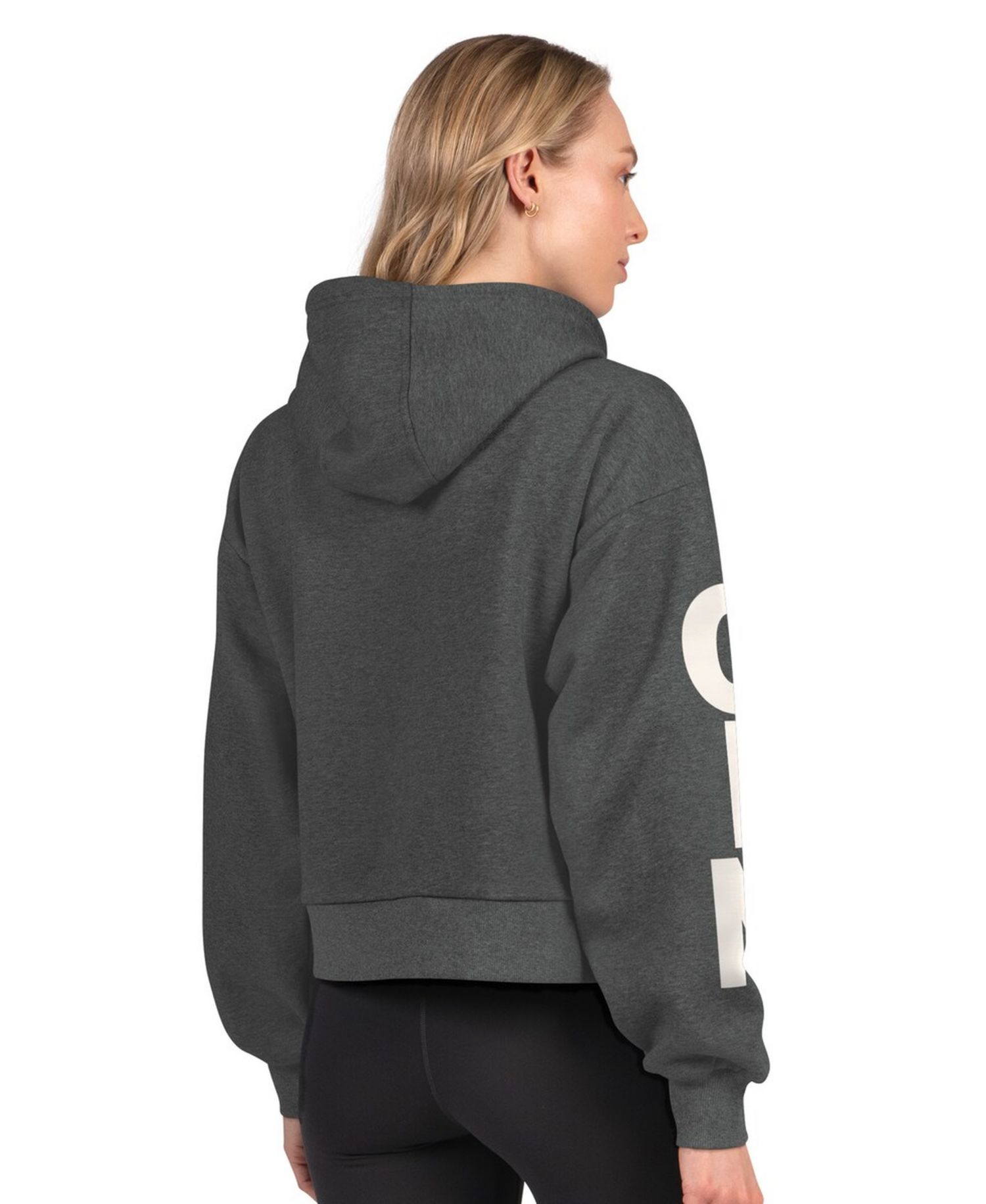 Women's Heather Charcoal Cincinnati Bengals Star Player Cropped Fleece Pullover Hoodie