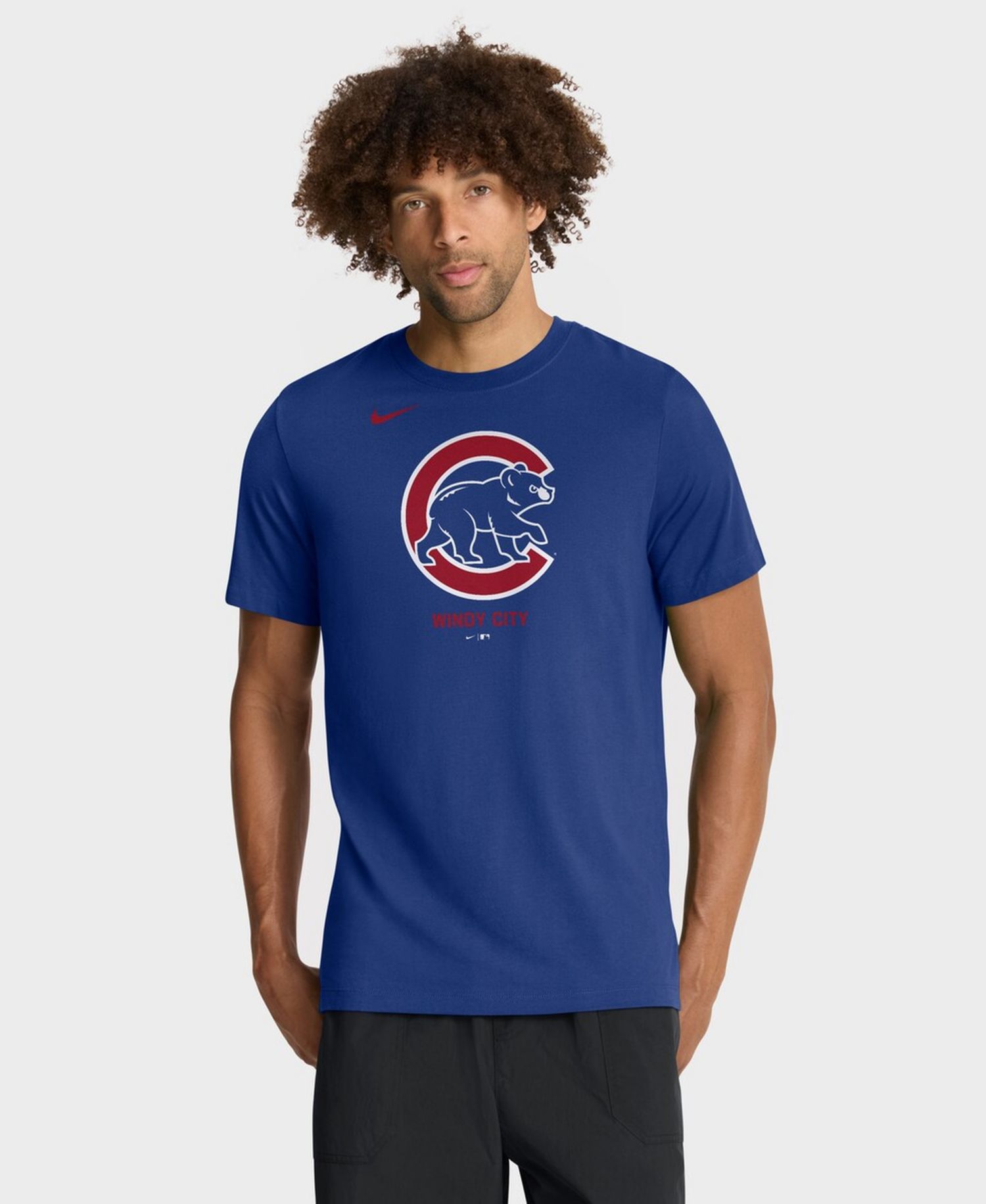 Men's Royal Chicago Cubs Tri-Blend Logo T-Shirt