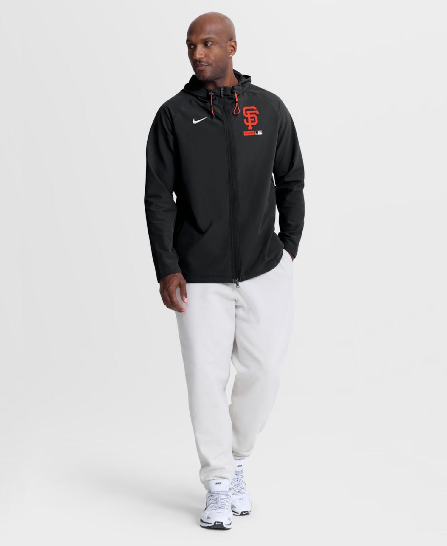 Men's Black San Francisco Giants Authentic Collection Raglan Therma-FIT Full-Zip Hooded Jacket