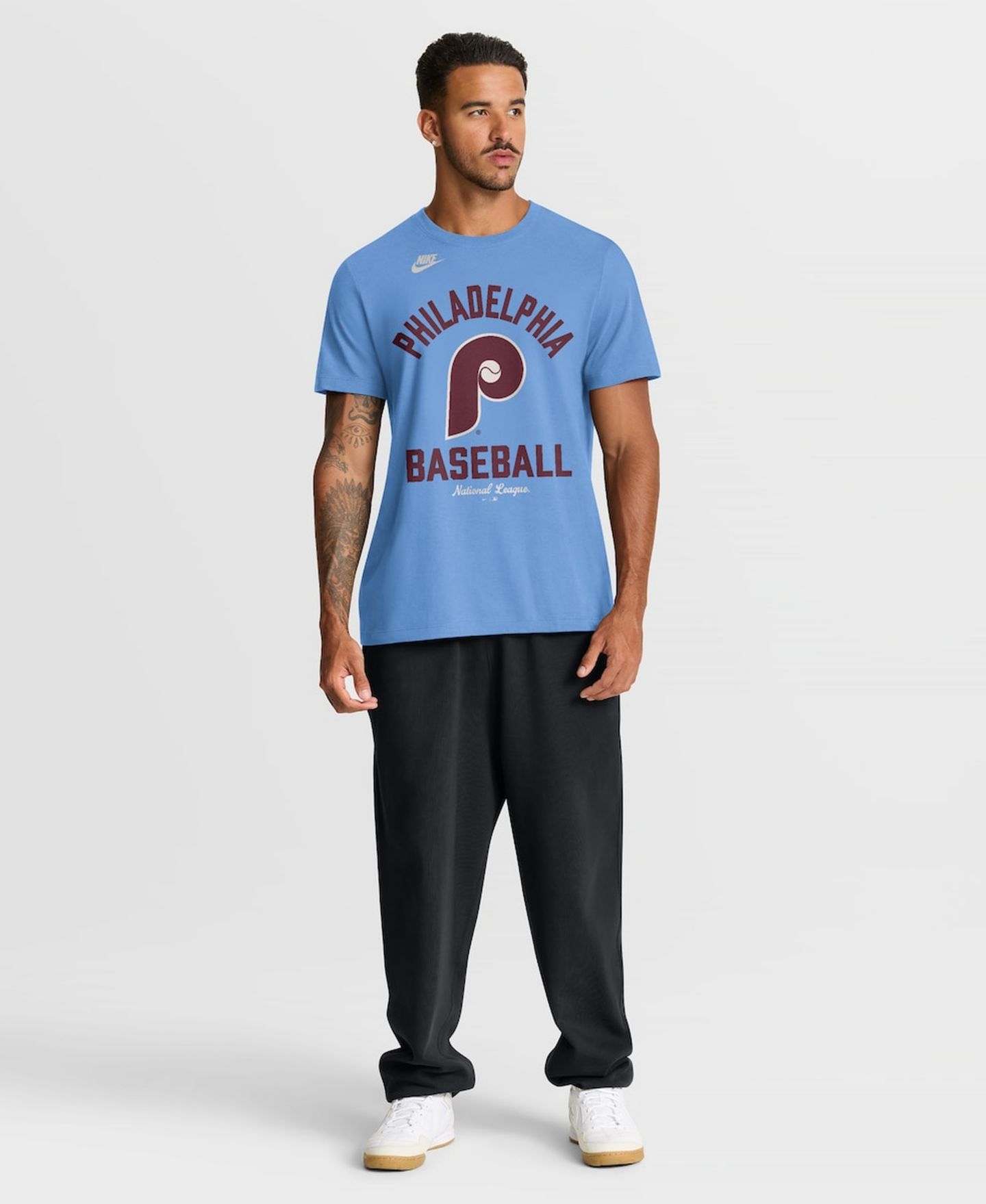 Мужская футболка Nike Light Blue Philadelphia Phillies Cooperstown Collection — фото 4