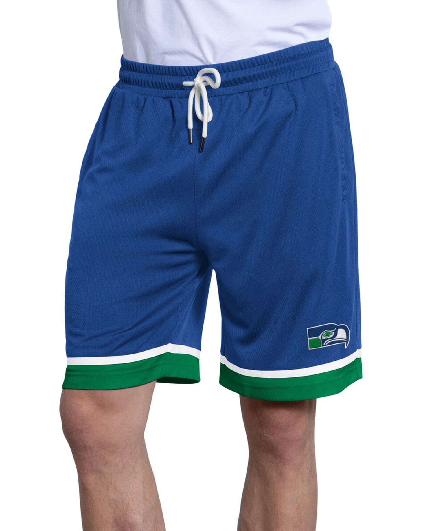 Men's Royal Seattle Seahawks Throwback Power Play Mesh Shorts