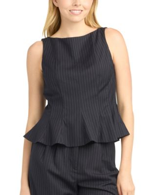 Juniors' Pinstripe Boat Neck Top