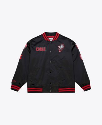 Mitchell Ness Men's Black Ohio State Buckeyes Double Clutch Lightweight Satin Full-Snap Jacket