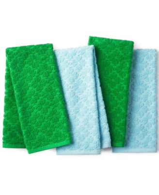 Spade Flower Jacquard 4-Pack Kitchen Towels