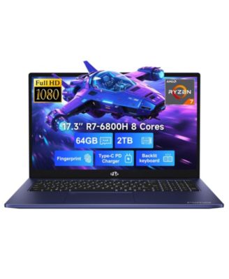 17.3" IPS FHD-Gaming-Laptop, 8 Cores AMD Ryzen 7 6800H 64GB DDR5 RAM 2TB SSD 4.7GHz Fingerprint 100W