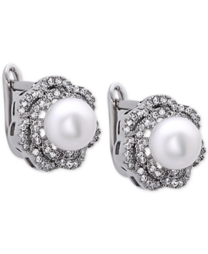 UPC 639268036294 product image for Nina Silver-Tone Imitation Pearl and Pave Clip-On Earrings | upcitemdb.com