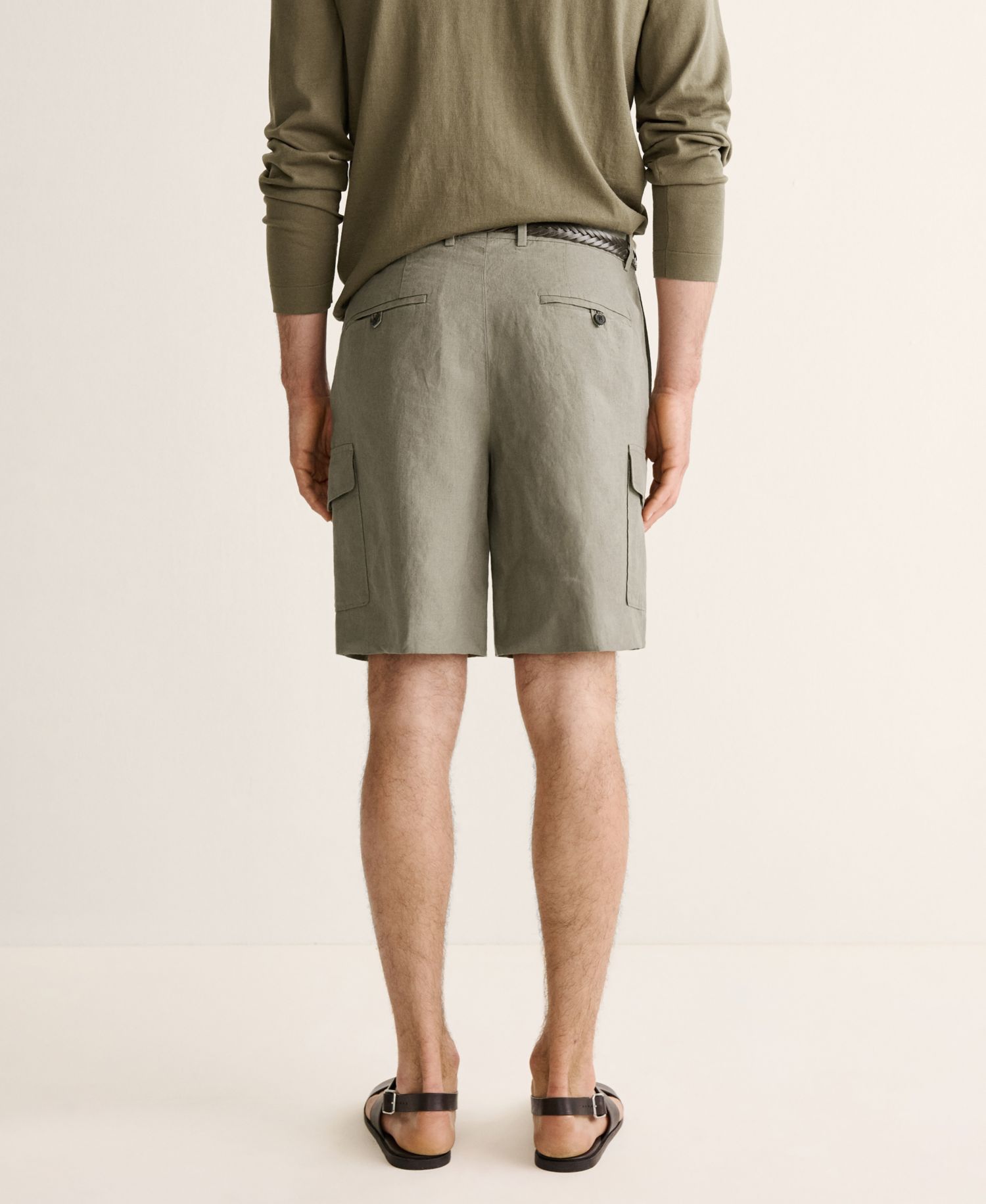 Men's Cargo Linen 9.06" Bermuda Shorts