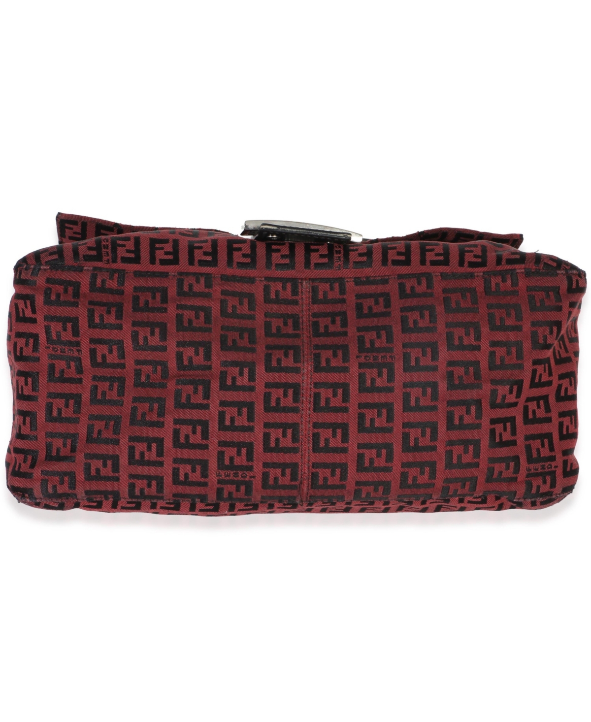 Pre-Owned Fendi Black Red Zucca Mama Baguette