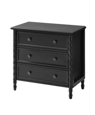 Nicola 3-Drawer Transitional 28''W Curved End Table with Charging Station